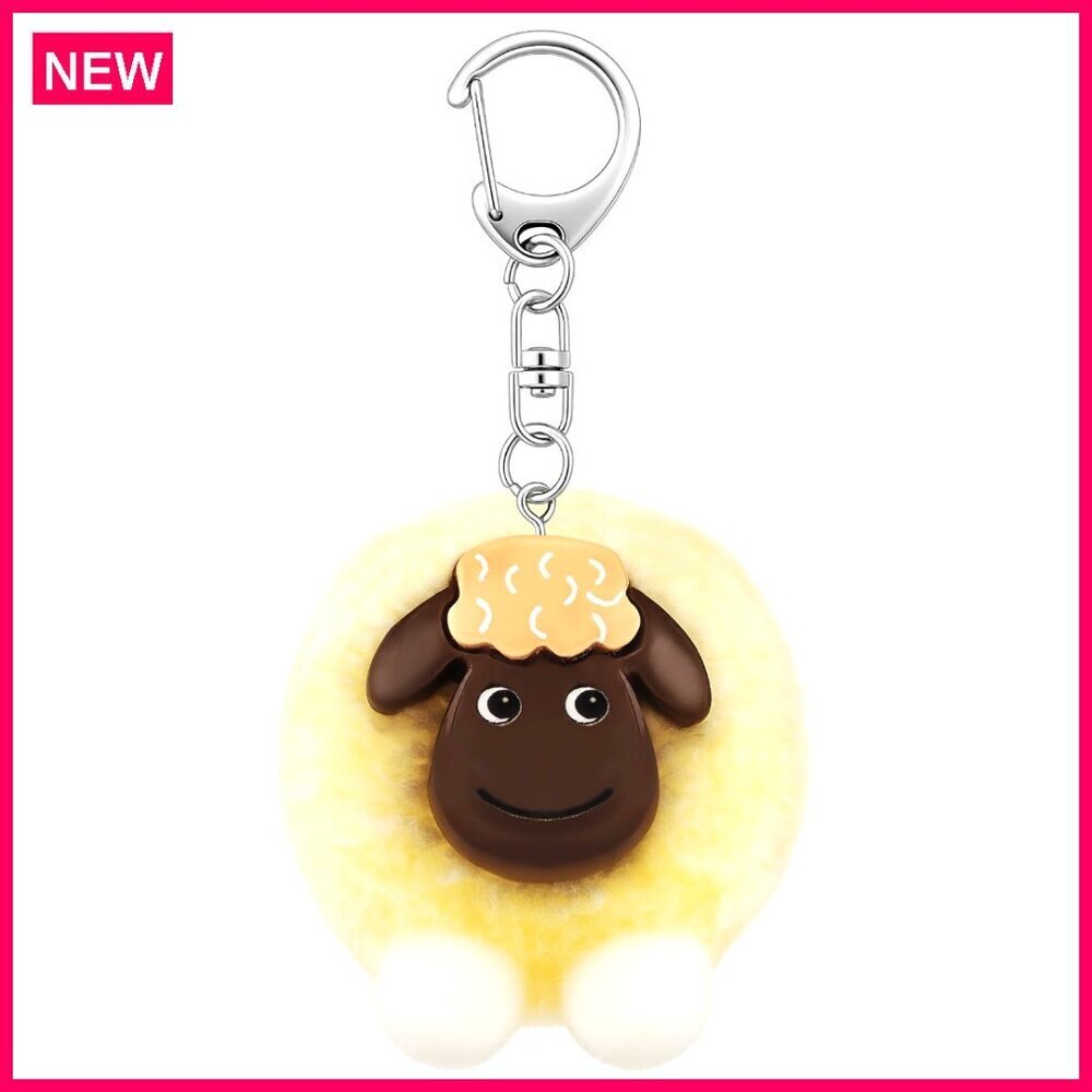 Fluffy Plush Sheep Keychain Charm for Bags Backpacks Purse Accessories